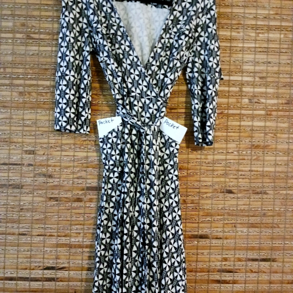 DVF wrap dress with pockets.